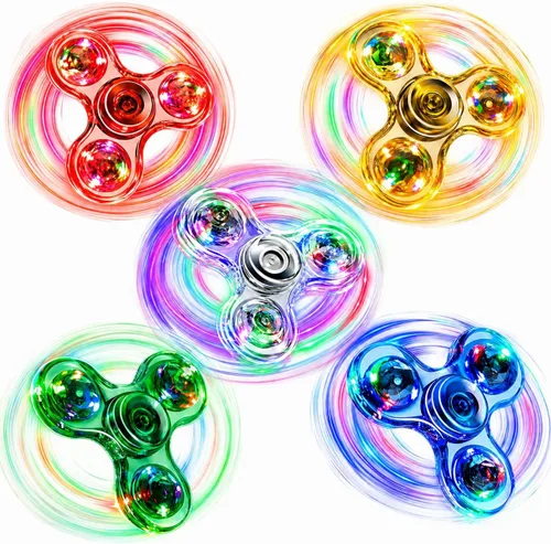 Vista 9 de Fidget Spinner 2 unidades, Fidget Spinners iluminados y brillan en la oscuridad para niños, premios de aula, juguetes para aliviar el estrés