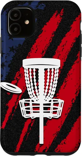 Vista 8 de iPhone 16 Disc golf american flag USA disc golfer dad Case