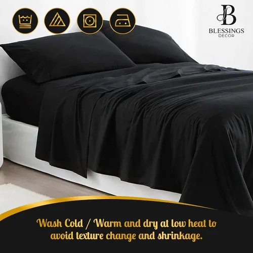 Vista 5 de Sábanas bajeras 100% algodón profundas con 3 piezas, 1 encimera, 1 sábana bajera de bolsillo profundo y 1 funda de almohada (gris oscuro, individual)