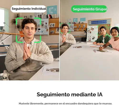 Vista 5 de Insta360 Link 2 - Cámara web PTZ 4K para PC/Mac, sensor de 1/2 pulgada, seguimiento AI, HDR, micrófono con cancelación de ruido AI, control