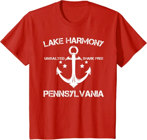 Vista 3 de Playera divertida de Lago Harmony Pennsylvania para acampada o pesca Negro