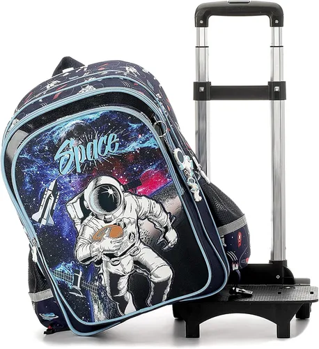 Vista 4 de Egchescebo Mochila con ruedas para niños y niñas con ruedas y ruedas 16-5pcs-mty-lg