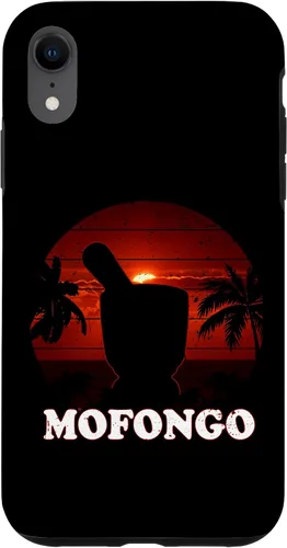 Vista 8 de Funda de regalo divertida para iPhone 15 con mofongo pilon palmeras puesta de sol