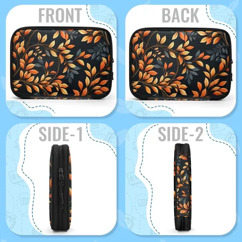 Vista 6 de Autumn Leaves Fall Electronics Travel Organizer Case, Tech Accessories Cable Storage Bag for Cords, Charger, Phone, Hard Drive