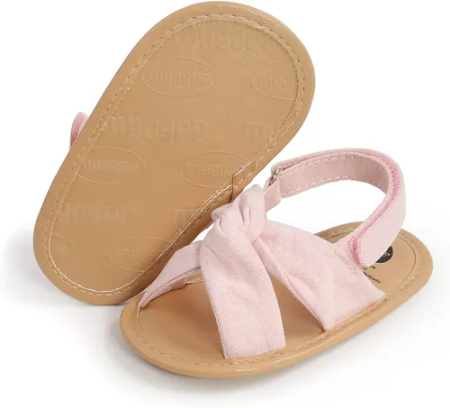 Vista 31 de Sandalias de verano para bebés, niñas y niños, unisex, antideslizantes, suela suave, transpirable, para primeros pasos, zapatos de playa al aire