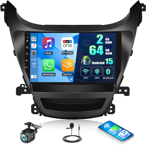 Vista 13 de [HiFi Audio] 2+64G Android Car Stereo para Hyundai Elantra 2014-2016 Wireless Apple Carplay Android Auto 9 pulgadas Pantalla táctil Navegación