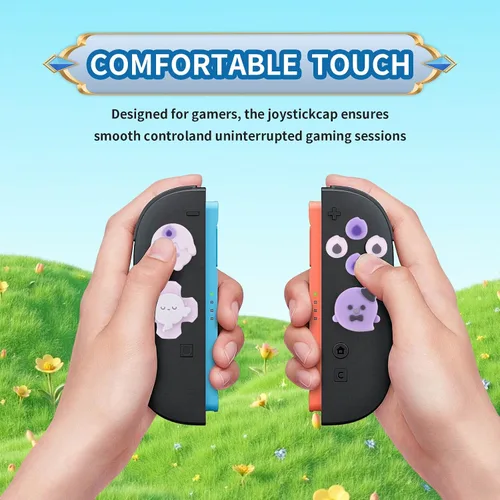Vista 4 de PERFECTSIGHT Silicone Joycon Thumb Grip Caps, Joystick Cover Compatible with Nintendo Switch/OLED/Switch Lite,4PCS (Candlelight Ghost for NS2)