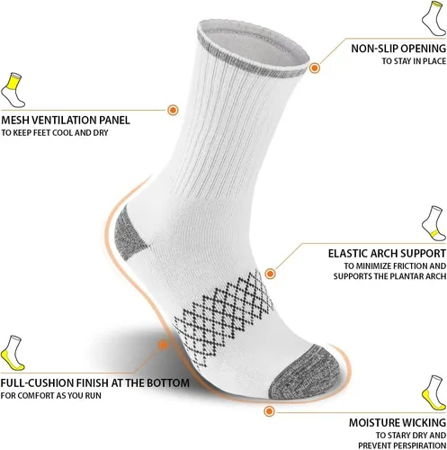 Vista 3 de DEARMY Calcetines deportivos de senderismo para mujereshombres, los mejores regaloscalcetines deportivos acolchados que absorben la humedad (5 pares)