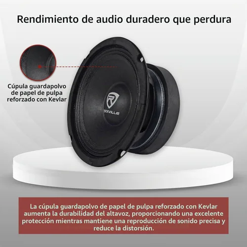 Vista 5 de Rockville RM64PRO 6.5" 4 Ohm Altavoz de coche de rango medio de bajos medios, 105dB 200w