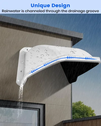 Vista 4 de Escudo universal de la cubierta de la lluvia del sol de la cámara de seguridad, prueba protectora plástica del ABS para las cámaras IP de vigilancia