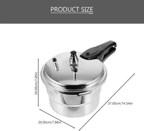 Vista 2 de Hemobllo Olla de alta presión para estufa de cocción rápida, diseño grueso, mango ergonómico para estufas de gas e inducción, multifuncional