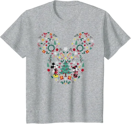 Vista 5 de Disney Mickey y Minnie Mashup Navideño Camiseta de Manga Corta Negro
