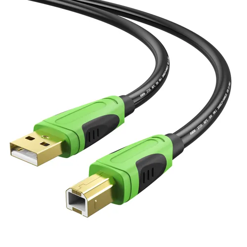 Vista 2 de XXONE Cable USB de 30 pies, tipo A-macho a macho B, chapado en oro para impresora/escáner