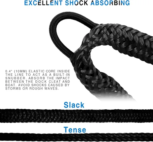 Vista 3 de Accesorios para barco de línea de muelle bungee - Pontón, moto acuática, accesorios de kayak con clip de acero inoxidable 316