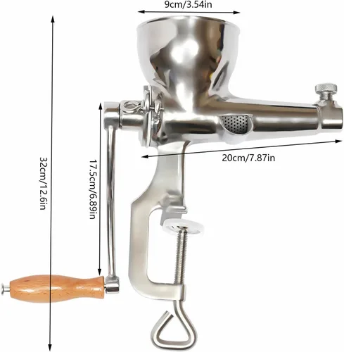 Vista 4 de Exprimidor manual Exprimidor de hierba de trigo Extractor de frutas y verduras Prensa manual Exprimidor de cítricos de acero inoxidable