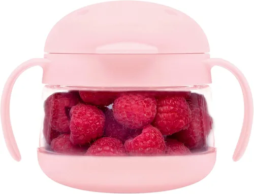 Vista 17 de Ubbi Tweat Contenedor de snacks sin derrame para niños, libre de BPA, tazón de viaje para niños pequeños, rosa rubor Tritan - Tazas a prueba