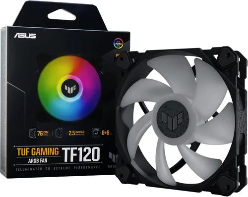 Vista 10 de ASUS TUF Gaming TF120 ARGB Case Fan White Edition - Paquete individual