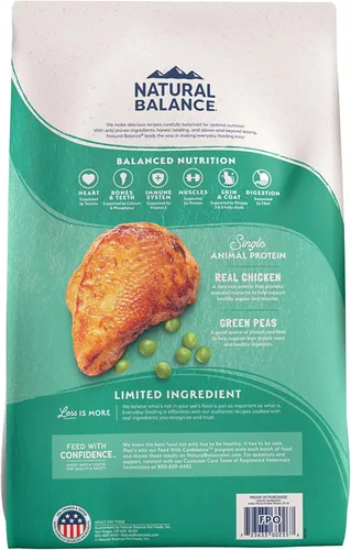 Vista 2 de Comida seca para gatos Natural Balance, con ingredientes limitados, azules & púrpuras