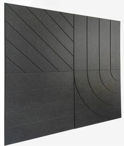 Vista 42 de Paneles acústicos cuadrados de 11.18 pulgadas, paquete de 12 paneles de pared que absorben el sonido, azulejos decorativos de fieltro insonorizados
