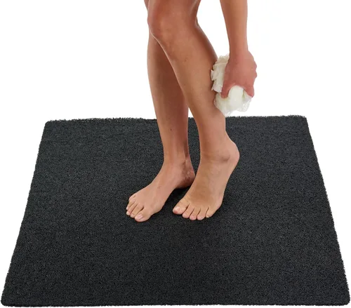 Vista 57 de Enkosi Alfombra de ducha antideslizante Loofah para suelos de ducha, bañera, baños, zonas húmedas, alfombrilla de baño acolchada con agujeros