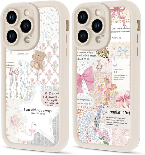 Vista 10 de Paquete de 2 fundas protectoras para iPhone 8 Plus/7 Plus de 5.5 pulgadas con collage de versículos bíblicos de Jesús para mujeres y niñas, diseño