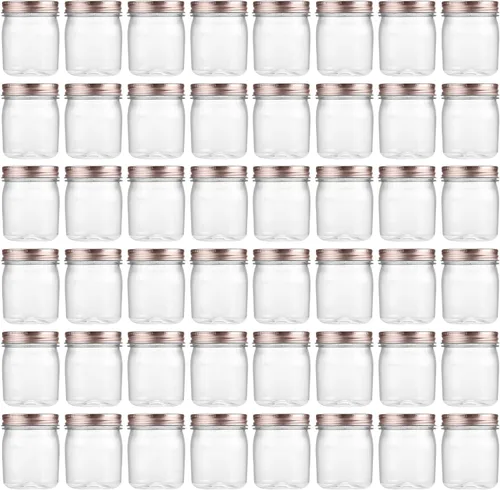 Vista 12 de Novelinks - Tarros de plástico de 8 onzas y tarros de plástico transparente con tapas, 8 onzas 8 Pack, Black, Plastic Containers with Lids, Small