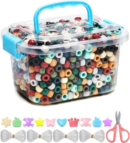 Vista 7 de IOOLEEM Cuentas de poni multicolor a granel, kit de 4000 piezas para pulseras de amistad y fabricación de joyas, fácil almacenamiento 11 Multicolor