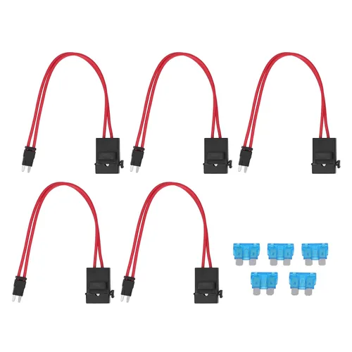 Vista 2 de Conector de soporte de fusible de automóvil, 5 unidades, conector de soporte de fusibles de automóvil, mini extensión de cable resistente