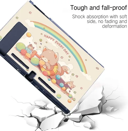 Vista 4 de PERFECTSIGHT Funda protectora compatible con Nintendo Switch Funda antiarañazos a prueba de golpes para NS Switch y Joy-Con, bonita funda rígida