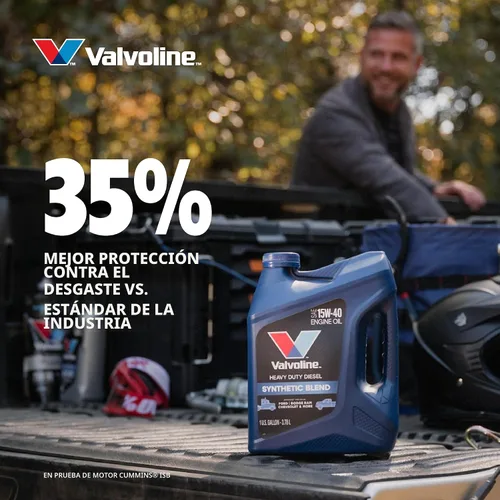 Vista 7 de Valvoline Heavy Duty Synthetic Blend 15W-40 Aceite para motor diésel, 1 gal, caja de 3