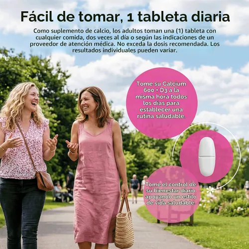 Vista 7 de 21st Century Tableta de suplemento de calcio Plus D, 600 mg, 400