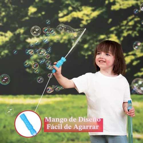 Vista 3 de JOYIN - Varitas grandes de 14.6 pulgadas para hacer burbujas para niños, 6 piezas con solución de recambio, juguete de verano, recuerdo de fiesta