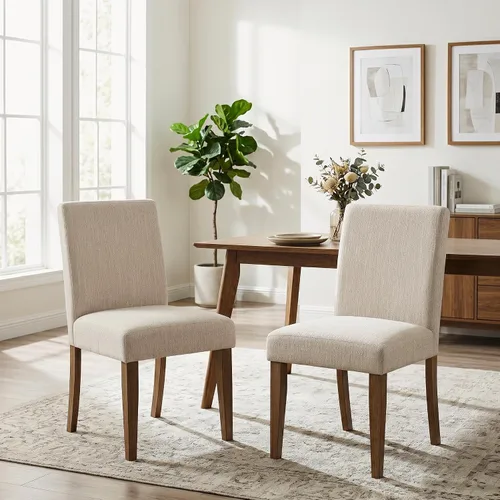 Vista 15 de Christopher Knight Home Boling - Silla de comedor tapizada contemporánea (juego de 2), gris claro + marrón oscuro