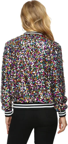 Vista 6 de Chaqueta bomber de manga larga con cremallera frontal y puños acanalados para mujer