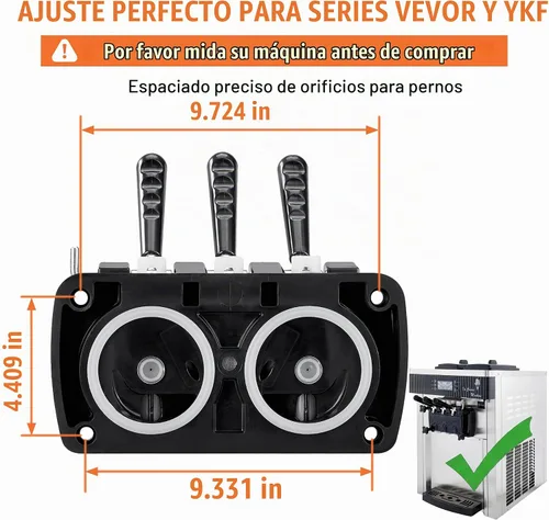 Vista 3 de Puerta de descarga de 3 manijas para máquinas de helado VEVOR YKF Soft Serve