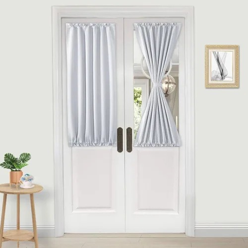 Vista 183 de DWCN Cortinas para Puertas Francesas – Cortinas opacas térmicas con bolsillo para barra para puertas con ventana de cristal, puertas de cocina