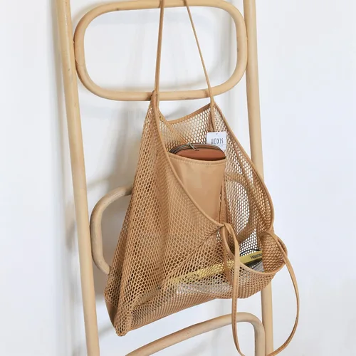 Vista 5 de Bolsa de hombro para mujer de malla para la playa