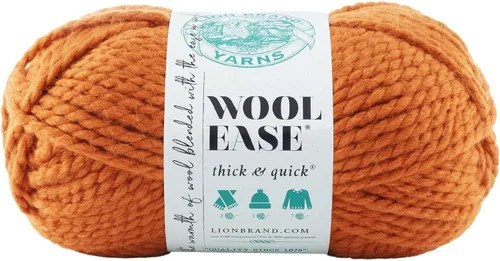 Vista 148 de Lion Brand Yarn - Ovillo de lana Wool-Ease Thick & Quick color fuerza aérea Super Bulky Wool Acrylic Blend Fiber for Soft Hats, Sweaters, Chunky