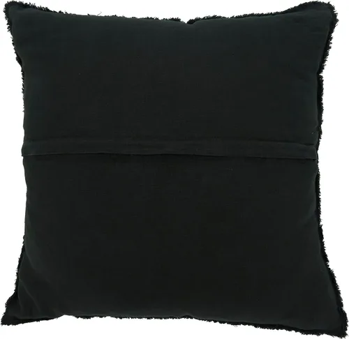 Vista 2 de SARO LIFESTYLE Almohada de diseño con flecos con relleno de plumón, negro, 20 pulgadas (13049.BK20S)