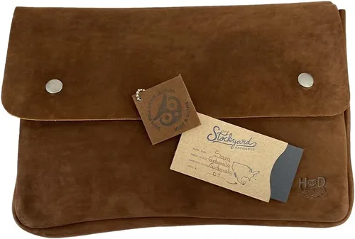 Vista 6 de Hide & Drink, Carpeta de cuero vintage, soporte para documentos, estuche para archivos, cartera de documentos y carpeta sin tirantes, bolsa de mano