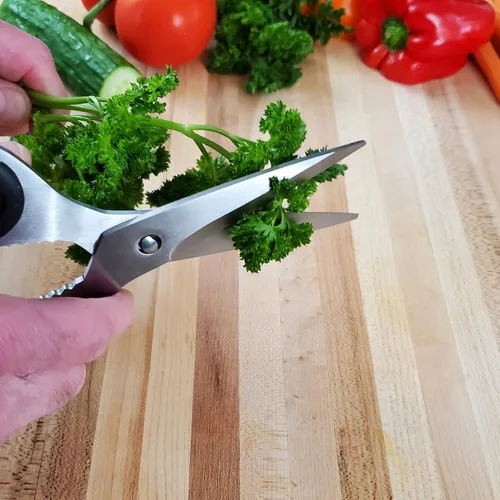 Vista 4 de Ergo Chef Tijeras de cocina multiusos, tijeras de acero inoxidable resistentes de alta calidad, aves de corral ultra afiladas, multifunción
