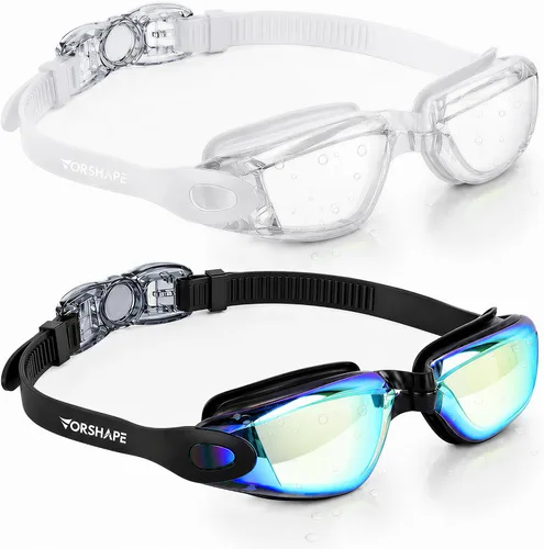 Vista 15 de Gafas de natación: paquete de 2 gafas de natación antivaho, sin fugas, protección UV, para adultos, hombres, mujeres, jóvenes