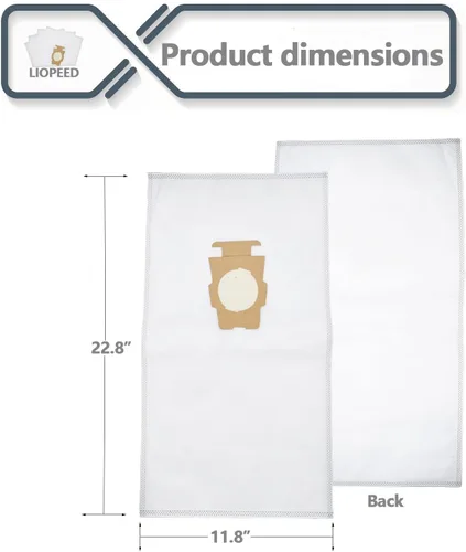 Vista 2 de Paquete de 6 bolsas de polvo para aspiradora para parte 205811 204814 204811, bolsas universales de tela blanca para todos los modelos