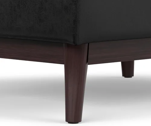 Vista 10 de SIMPLIHOME Owen - Otomana rectangular de cuero vegano de 34 pulgadas de Negro (Distressed Black)