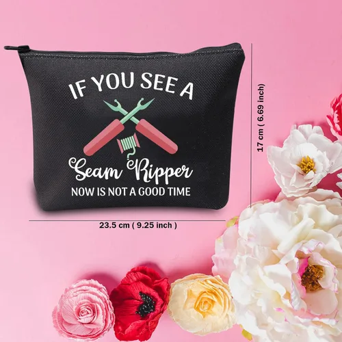 Vista 2 de TSOTMO Bolsa de accesorios de costura de regalo para acolchar amante de la costura bolsa con cremallera para alcantarillado sastre disfraz diseñador