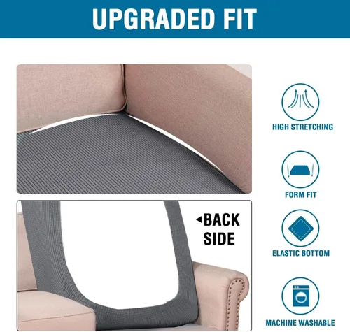 Vista 399 de H.VERSAILTEX Fundas de Cojín de Asiento Individuales Super Elásticas Fundas de Sofá Fundas de Cojín de Sofá Fundas Deslizables Juegos Tela de Sarga