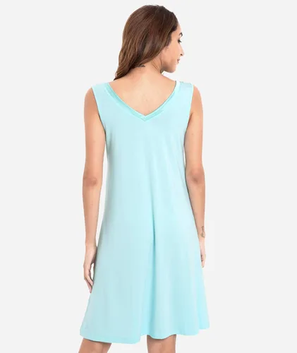 Vista 2 de GYS Cooling Bamboo Viscose Sleeveless Nightgowns for Women Aguamarina