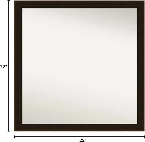 Vista 6 de Amanti Art Espejo de baño marrón para sobre el fregadero, 22 x 22 pulgadas, espejo cuadrado marrón expreso, marco de madera rústica de campo medio