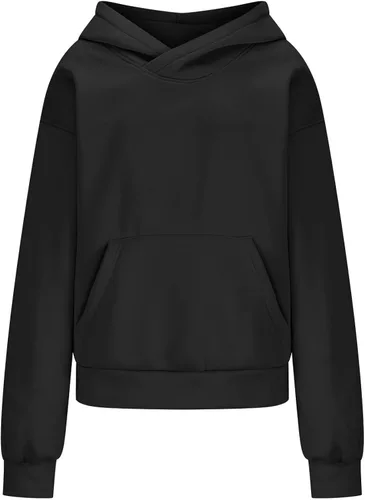 Vista 3 de pnroktd Sudaderas con capucha de gran tamaño para mujer, de vellón, casual, de manga larga, con capucha, para otoño, ropa Y2K con bolsillos