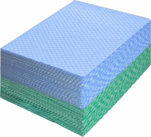 Vista 12 de Paños de limpieza desechables de cocina, paños reutilizables para cocina, baño, limpieza del hogar (azul, paquete de 100 unidades)
